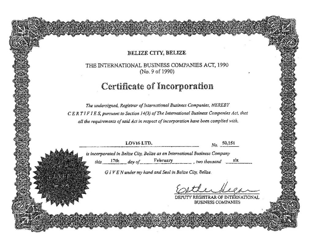 Certificate of Incorporation. Сертификат об инкорпорации. Turkish Certificate of Incorporation. Registration Certificate.